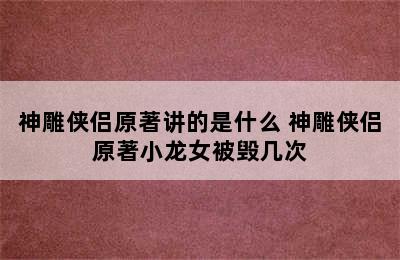 神雕侠侣原著讲的是什么 神雕侠侣原著小龙女被毁几次